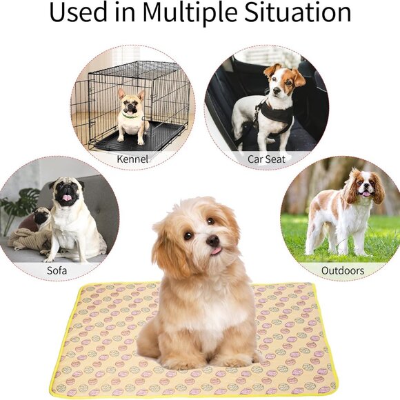 NACOCO Dog Cooling Mat Yellow Egg Washable Cooling Pad 38.5x 27.5 Easter NEW Cat - Picture 7 of 12